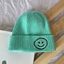 Ee282 Knit Beanies Kids Smile Face Knitted Beanie Hats Skull Cap Slouchy Cuffed Smile Printing Toddler Warm Beanie Caps