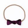 Elastic Velvet Bow Headband European and American Retro Baby Hair Accessories Pure Color Knotted Non-Marking Headband