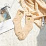 Embroidered Coral Velvet Socks Thickened Home Smile Face Women Floor Socks