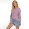 Fashionable and Explosive Solid Color V-Neck Thin Sweater for Ladies Wear Inside