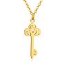 Fashionable Retro Ethnic Classical Pattern Hollow Key-Shaped Pendant Necklace