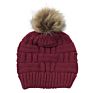 Faux Fur Pompom Knitted Hats for Women Pom Pom Beanies