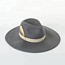 Feather Decoration 12.50Cm Wide Brim Fedora Hat Made of Wool Felt