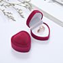 Fenfen Jewelry Gift Box Heart-Shaped Rings Packaging Display Portable Travel Case Velvet Ring Box Ring Jewelry Box