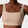 Fixed Chest Padded Yoga Bra Women Fitness Workout Ribbed Sports Push up Gym Bra
