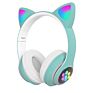 Flash Light Cute Cat Ears Wireless Headphones with Mic Can Control Led Kid Girl Stereo Music Helmet Game Headset Gift