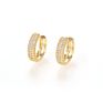 Foxi Korean Jewelry 18K Huggies Hoop Earring Women Gold Earrings Cz Stone Korean Earrings for Women