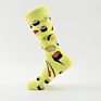 Free Sample Food Pizza Avocado Series Colorful Crew Combed Cotton Dress Men's Socks