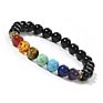 Free Sample Handmade Yoga Inspirational Bracelet, Natural Lava Stone Essential Oil Diffuser 7 Chakra Bead Bracelet