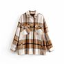 Front Pocket Design Casual Plaid Jacket Autumn Coat Women