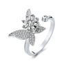 G418 Jewelry Personality Anti-Anxiety Fidget Rings Rose Flower Butterfly Women Spinning Ring