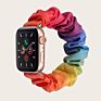 Girly Scrunchies Watch Bands for Apple Watch 38Mm 42Mm 40Mm 44Mm Leopard Flowers Printed Fabric Elastic Strap for Iwatch 7 6 Se