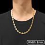Gold Plated Men Stainless Steel Coffee Bean Link Chain Necklace
