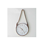 Gold Wall Clock Nordic Vogue Mute Movement Glass Clock Minimalist Home Decor Pu Leather Belt Hanging Clock