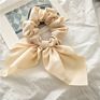 Hair Scrunchies Solid Color Silk Satin Women Bowknot Kids Hair Accessories Scrunchies Bow