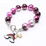 Handmade Diy Magic Color Pearls Beads Bracelets for Baby Girls Mermaid Shell Acrylic Beads Charm Bracelets