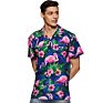 Hawaii Shirt for Men Floral Beach round Bottom Casual