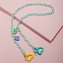 Heart Polymer Clay Pendant Sunglasses Chain Jewelry Kids Candy Color Acrylic Facemask Strap Cord Sunglasses Chain Strap