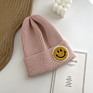 Hf Candy Color Smiley Face Label Warm Knitted Hat