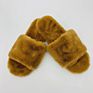 High Hope Grey Women's Cross Band Furry Slippers House Shoes Indoor Comfortable Rabbit Faux Fur Slipper