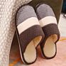 Home Cotton Slippers Striped Cotton Slippers Indoor Cotton Mop Protective Slippers Plush Slippers