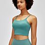 in Built Bra Short Style Sports Yoga Wear Crop Fitness Workout Women's Tank Cami Tops