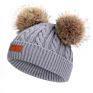 Infant Toddler Baby Knitting Woolen Hat Warm Pure Color Double Pom Pom Boys Girls Beanie Cap Kids Hats