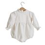 Infant Wear Lace Playsuit Baby Girls Linen Ruffle Romper Long Sleeve for Autumn