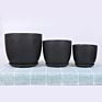 Ins Matte Glazed Ceramic Planter Pot with Saucer Modern round Decor Indoor Planter with Drainage Hole for Plants