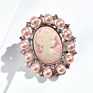 Jaenones Vintage Rhinestone Brooches Queen Head Portrait Brooch Cameo Brooch Sets