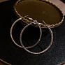 Jewelry 925 Silver Needle Exaggerated Inlaid Diamond Large Ring Earrings Temperament Show Face Thin Personality