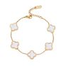 Jewelry Luxury Gift Stainless Steel 18K Gold Women Lucky Flower Bracelet