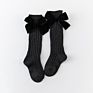 K1118204 1-8Y Kids Baby Knee High Girls for Children Princess Style Knit Toddler Cotton Long Socks with Velvet Bows