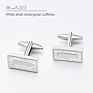 Kaidvll Cufflinks Luxury White Stripe Rectangle Cufflink Crown Crystal Novelty Cufflink for Mens