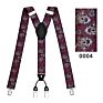 Kaidvll Pattern Design Y Back Adjustable Clip Promotional Leather Suspenders