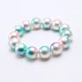 Kids Children 12Mm Cute Mermaid Beads Jewelry Fancy Tie Dye Acrylic Pearl Beaded Elastic Bracelets