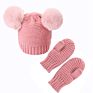 Kids Hats and Mittens Set Unisex Baby Beanie Hats Gloves Set Knit Soft Beanie and Mittens