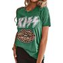 Kiss Leopard Lips Casual T Shirt