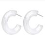 Korean Clear Minimalist Cute Tiny Resin Acrylic Earrings Hoop Earrings Cc S925 Earrings for Women