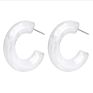 Korean Clear Minimalist Cute Tiny Resin Acrylic Earrings Hoop Earrings Cc S925 Earrings for Women