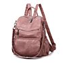 Ladies Large Capacity Daily Leisure Shopping Bags Faux Leather Double Zipper Women School Backpack