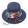 Ladies Sun Straw Hat Women Wide Brim Flower Beach Hats Outdoor Protection Women Designer Floppy Sunhats