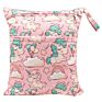 Large Size Washable Cloth Wet Bags Waterproof Cloth Bag for Sanitary Pads Mini Reusable Diaper Bag with 2 Pockets