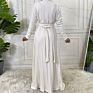Latest Design Knitted Slim Fitting Long Coat for Women Muslim Open Abaya Islamic Clothing 6 Colors Fall Collection