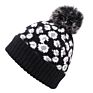 Leopard Warm Hat Wool Knitted Beanie Hat Removable Faux Fur Pom Pom Hats for Women