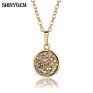 Long Chain round Shape Crystal Charm Costume Jewelry Druzy Stone Jewellery Pendant Necklace for Women and Girls