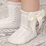 Lovely Baby Infant Girls Socks Kids Pure Color Pink Red Yellow Mesh Ruffle Socks Cute Bow Knot Short Socks