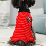 Lovely Striped Dog Four Leg Clothes Autumn Pet Clothes Small Xl Xxl Dog Clothing with Heart Stripe