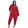 Lowest Price Solid Color off Shoulder Loose One Piece Jumpsuits Fall Jumpsuits Long Sleeve Jumpsuit for Women