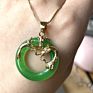 Lucky Charms Women Jade Necklace Buddha Jade Pendant Natural Green Jade 18Kgp Fortune Pendant Necklace Dr